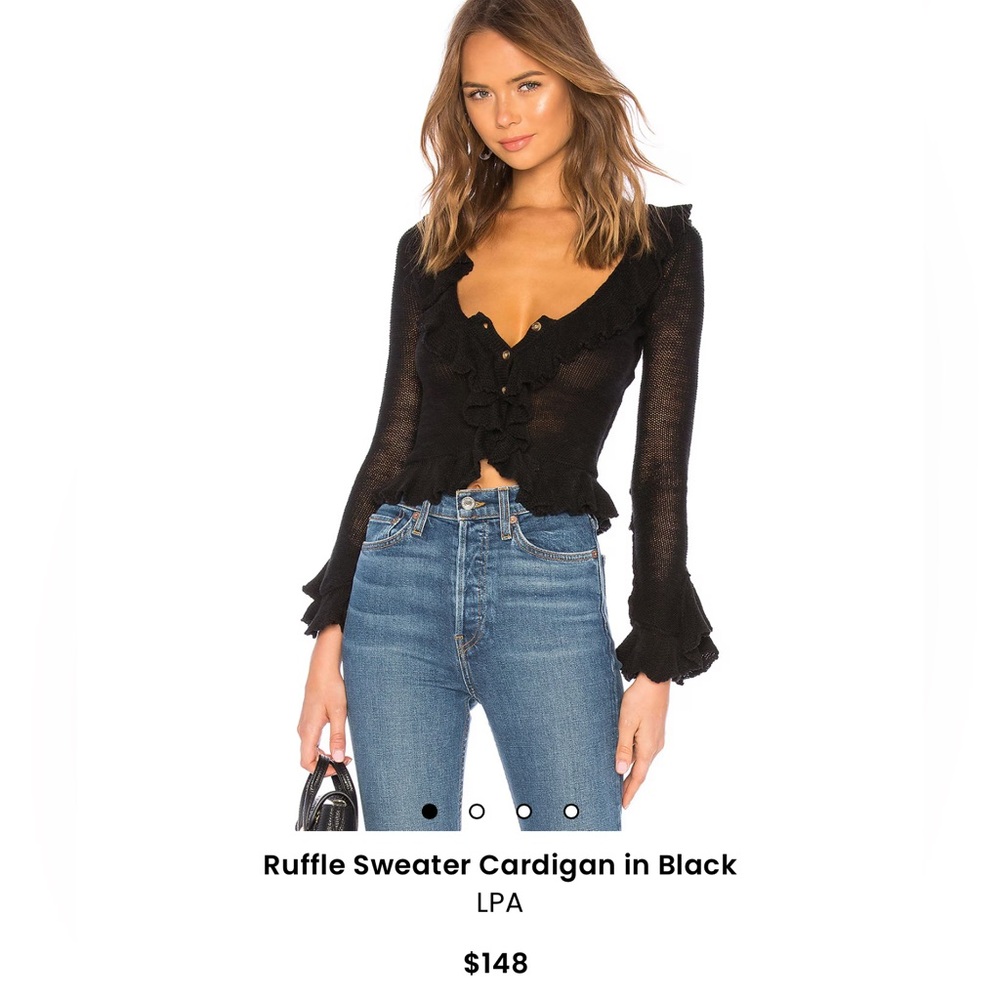 Black Ruffled Women's Top